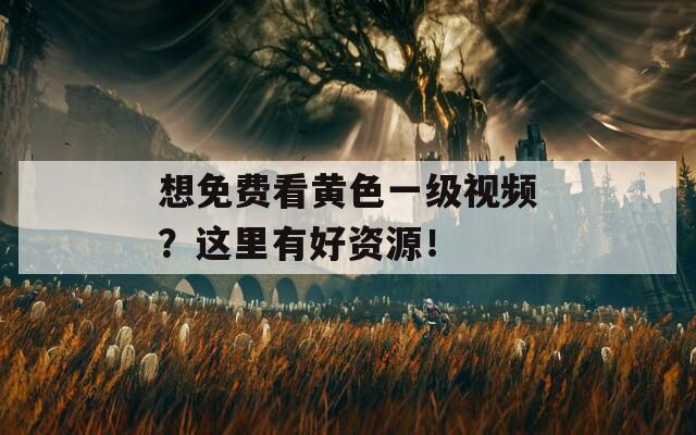 想免费看黄色一级视频？这里有好资源！